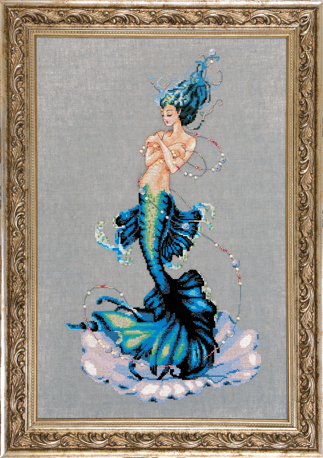 Aphrodite Mermaid by Mirabilia Designs 2016 designer Nora Corbett Counted cross stitch pattern, Embellishment Pack