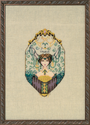 Taurus - Zodiac Girls by Nora Corbett (designer Mirabilia Designs) new cross stitch pattern 2021