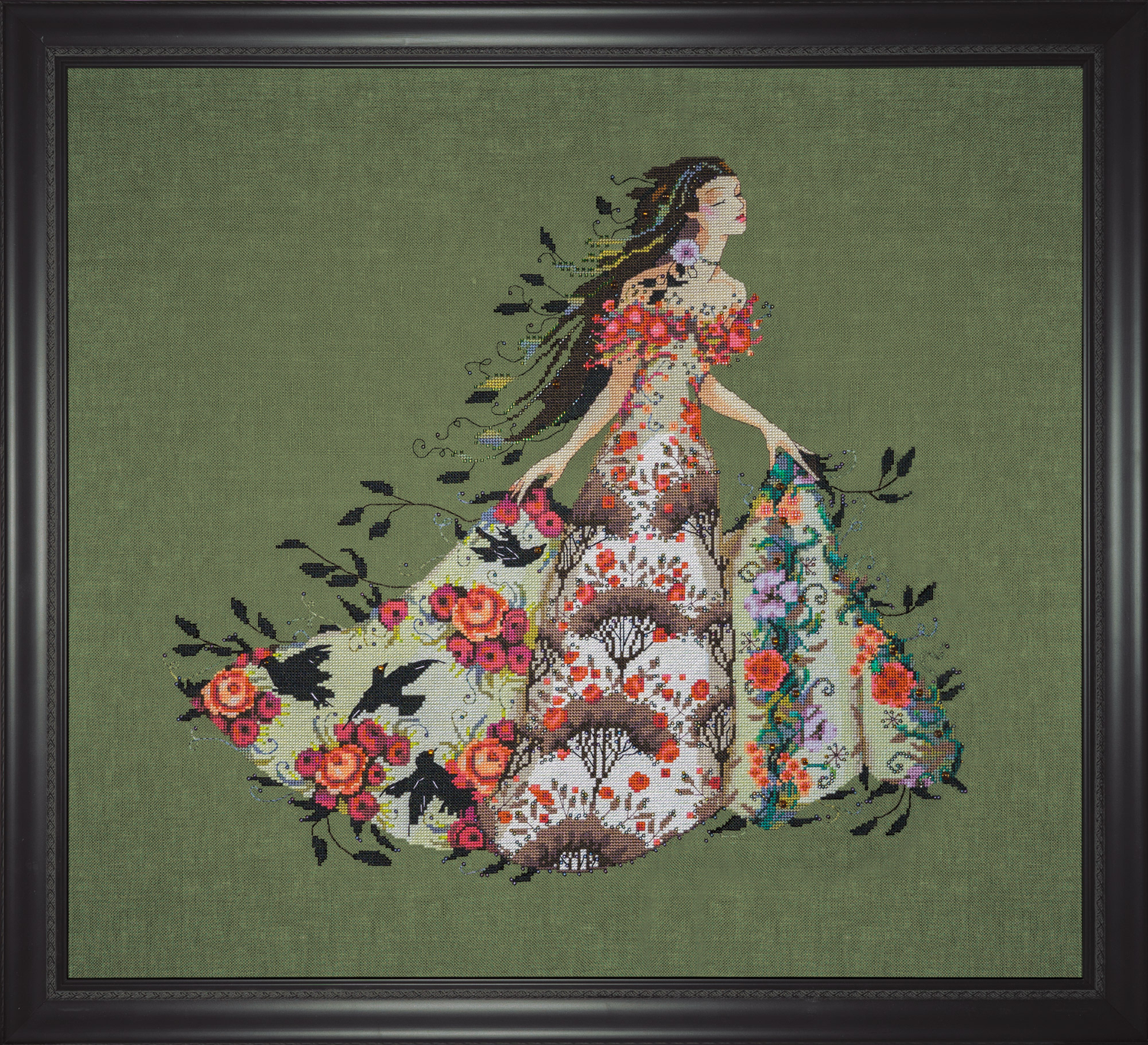 Blackbird by Mirabilia Designs 2023 designer Nora Corbett Counted cross stitch pattern, embellishment pack, thread set
