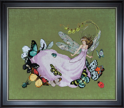 Delphine&#39;s Butterfly Brigade by Mirabilia Designs 2023 designer Nora Corbett Counted cross stitch pattern, embellishment pack