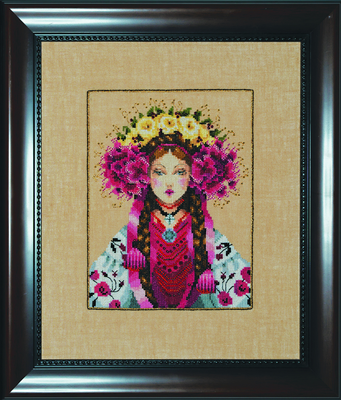 Luda by Mirabilia Designs 2023 designer Nora Corbett Counted cross stitch pattern, embellishment pack
