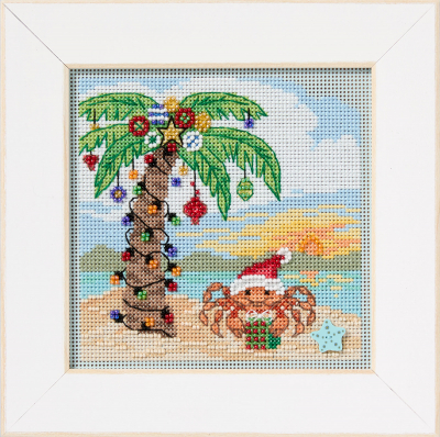 Sandy Claws by Mill Hill 2025 Winter Series Buttons and Bead Kit Holiday beaded cross stitch embroidery kit