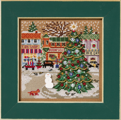 Holiday Square - Christmas Village by Mill Hill Winter Series 2025 Buttons and Beads Counted cross stitch with beading embroidery kit