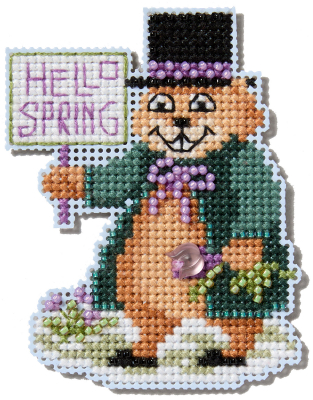 Groundhog Day by Mill Hill 2025 Seasonal Ornament Winter Holiday Series Bead Cross Stitch Kit