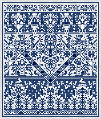 The Lady Garden by Long Dog Samplers Quaker Collection Counted cross stitch pattern