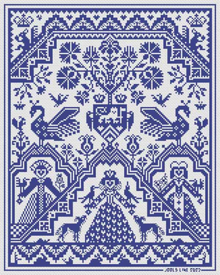 The Queen of Hearts by Long Dog Samplers Generic Collection Counted cross stitch pattern