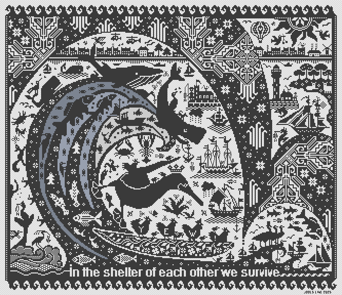 The Seventh Wave by Long Dog Samplers Mono Collection Counted cross stitch pattern
