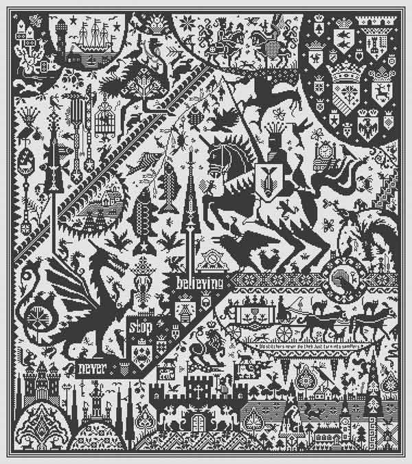 The Fisher King by Long Dog Samplers Mono Collection Counted cross stitch pattern