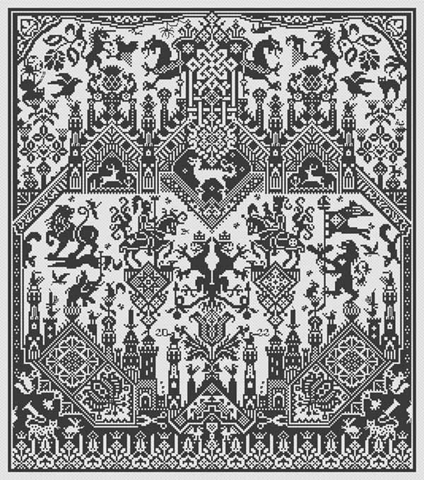 The Land of Cockayne by Long Dog Samplers Mono Collection Counted cross stitch pattern