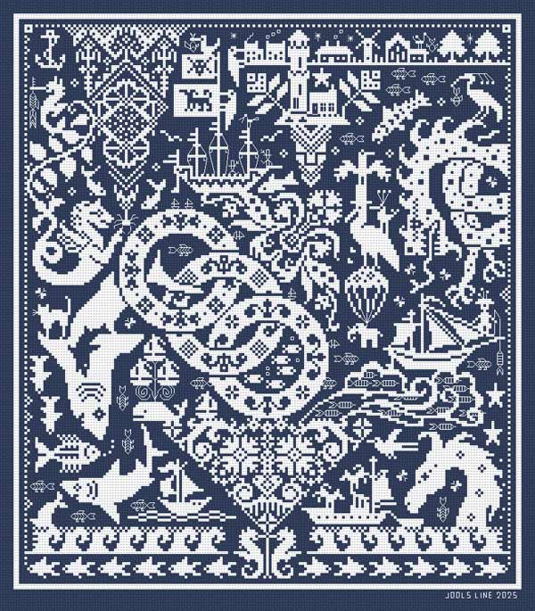 Fishy Goings On by Long Dog Samplers Counted cross stitch pattern