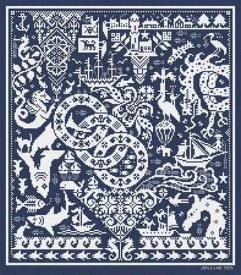 Fishy Goings On by Long Dog Samplers Counted cross stitch pattern