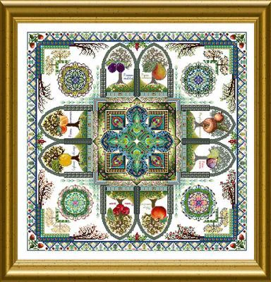 Pomarium - The Medieval Fruit Garden Mandala by Chatelaine Designs 2013 Counted Cross Stitch pattern