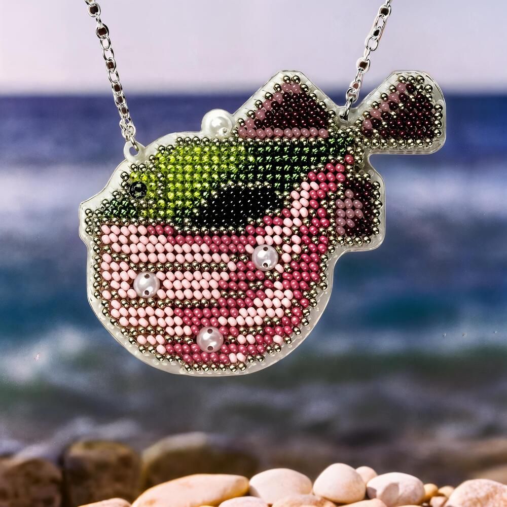 Fugu by Wonderland Crafts 2025 Double-sided beading kit on plastic base