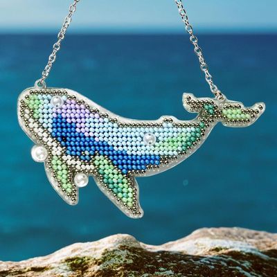 Whale by Wonderland Crafts 2025 Double-sided beading kit on plastic base