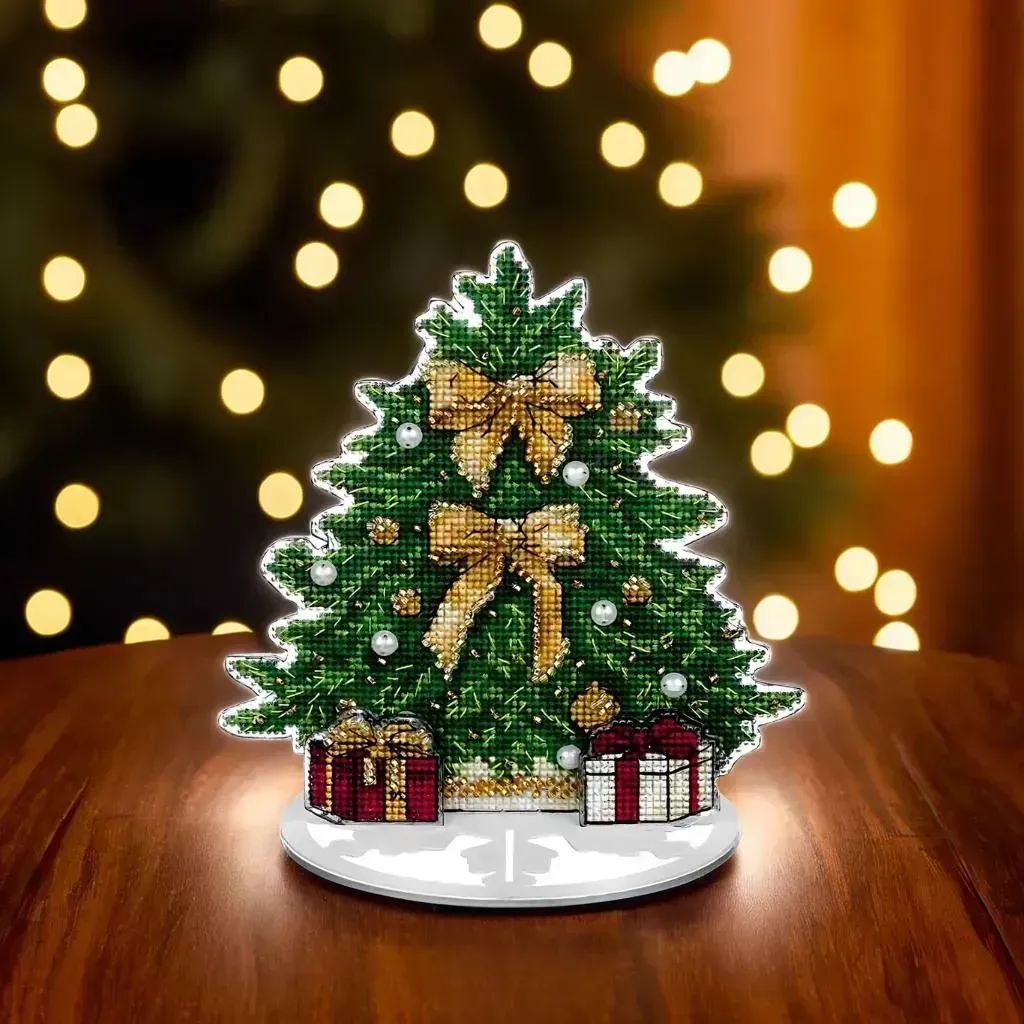 Tree With Gifts by Wonderland Crafts 2024 Cross stitch kit on a plastic base. Made in Ukraine