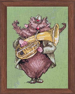 Brownie des Highlands (Brownie From Highlands) - Robin&#39;s Orchestra by Nimuë Designer Annaïck Chauvel Fairytale counted cross stitch pattern