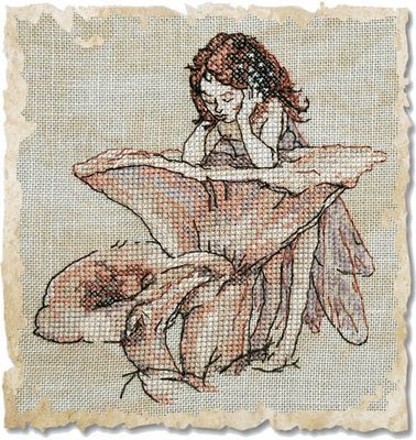 Chanterelle Mirror (Miroir Aux Girolles) by Nimuë Designer Annaïck Chauvel Fairytale counted cross-stitch pattern