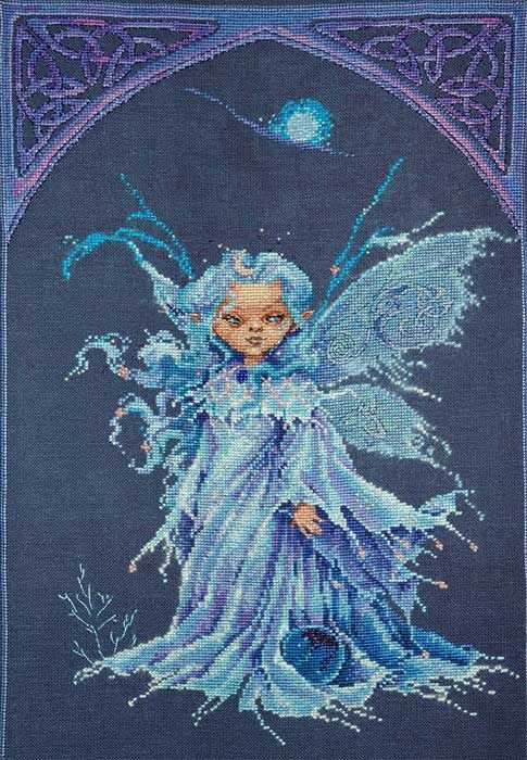 Winter Elf (Elfée De L’Hiver) by Nimuë Designer Annaïck Chauvel Fairy counted cross-stitch Mini-Kit (DMC floss not included) or pattern