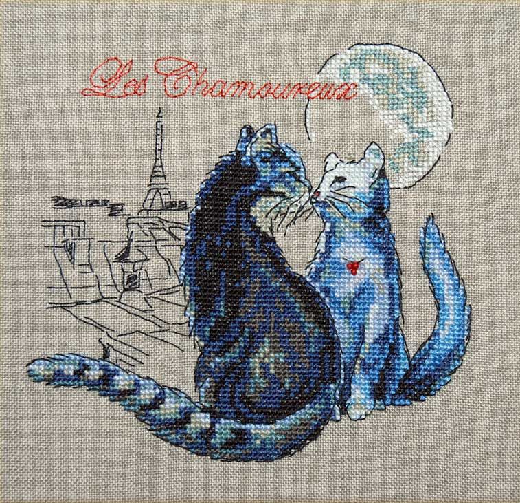 Les Chamoureux by Nimuë Designer Annaïck Chauvel Kitten counted cross stitch pattern