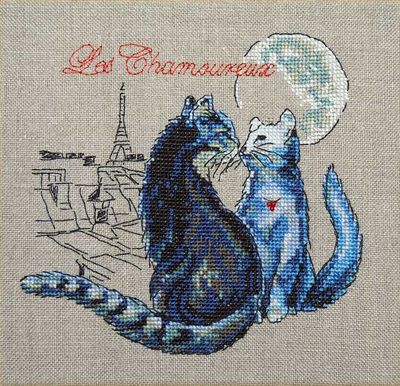 Les Chamoureux by Nimuë Designer Annaïck Chauvel Kitten counted cross stitch pattern