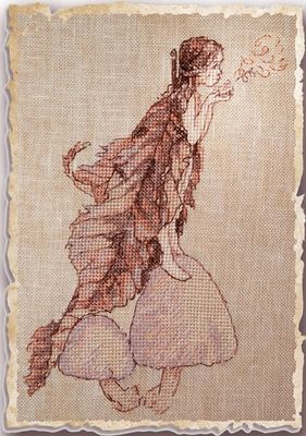 Fairies&#39;s Coprinus (Coprins des Fees) by Nimuë Designer Annaïck Chauvel Fairy counted cross stitch patttern or kit