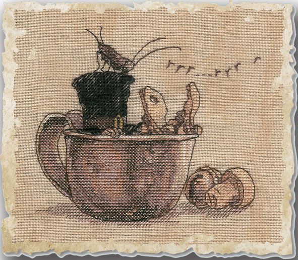 Le Chapeau Ivre (Tipsily Top Hat or Drunk Hat) by Nimuë Designer Annaïck Chauvel Fairytale counted cross-stitch kit or printed pattern