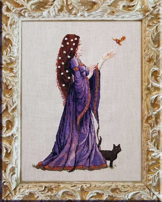 The Lady of the Cat by Nimuë Designer Annaïck Chauvel Counted cross stitch Kit or pattern, design released 2023