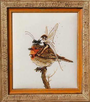 Fee au Rouge-Gorge (Fairy and Bird) by Nimuë Designer Annaïck Chauvel Fairy counted cross stitch kit and pattern