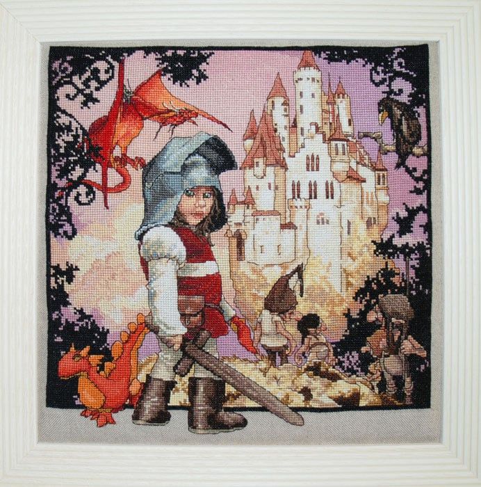 Le Petit Chevalier (Little Knight) by Nimuë Designer Annaïck Chauvel Counted cross stitch Kit or printed pattern