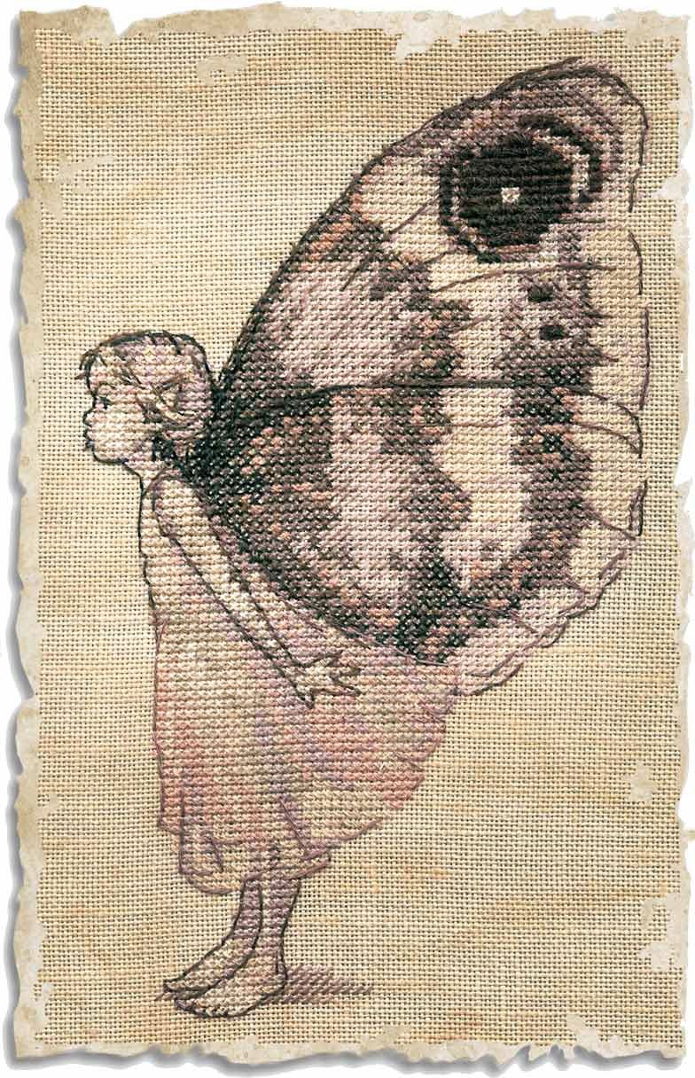 Le Papillon (Butterfly) by Nimuë Designer Annaïck Chauvel Fairy counted cross stitch Kit or printed cross stitch pattern