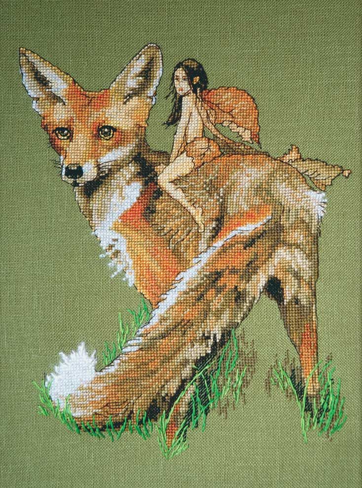Renard le Roux (Red Fox) by Nimuë Designer Annaïck Chauvel. Mystic counted cross stitch kit or printed pattern