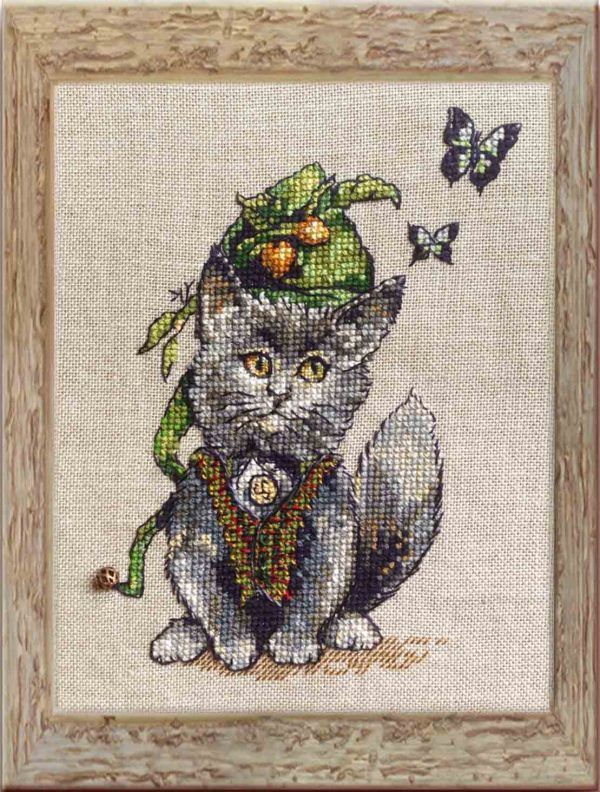 The Little Scotsman by Nimuë Designer Annaïck Chauvel Cat counted cross stitch pattern