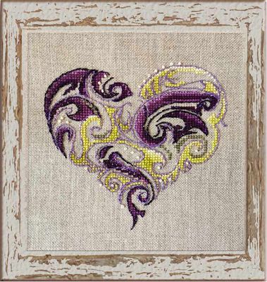 Graphic Heart (Coeur Graphic) by Nimuë Designer Annaïck Chauvel Counted cross stitch Pattern