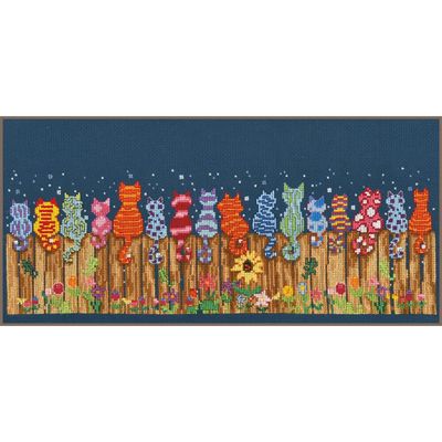 Cats on fence by Vervaco 2025 Counted cross stitch kit