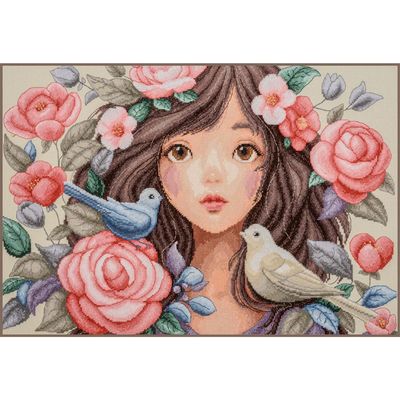 She dove into roses by Lanarte 2025 Romance collection Counted Cross Stitch kit