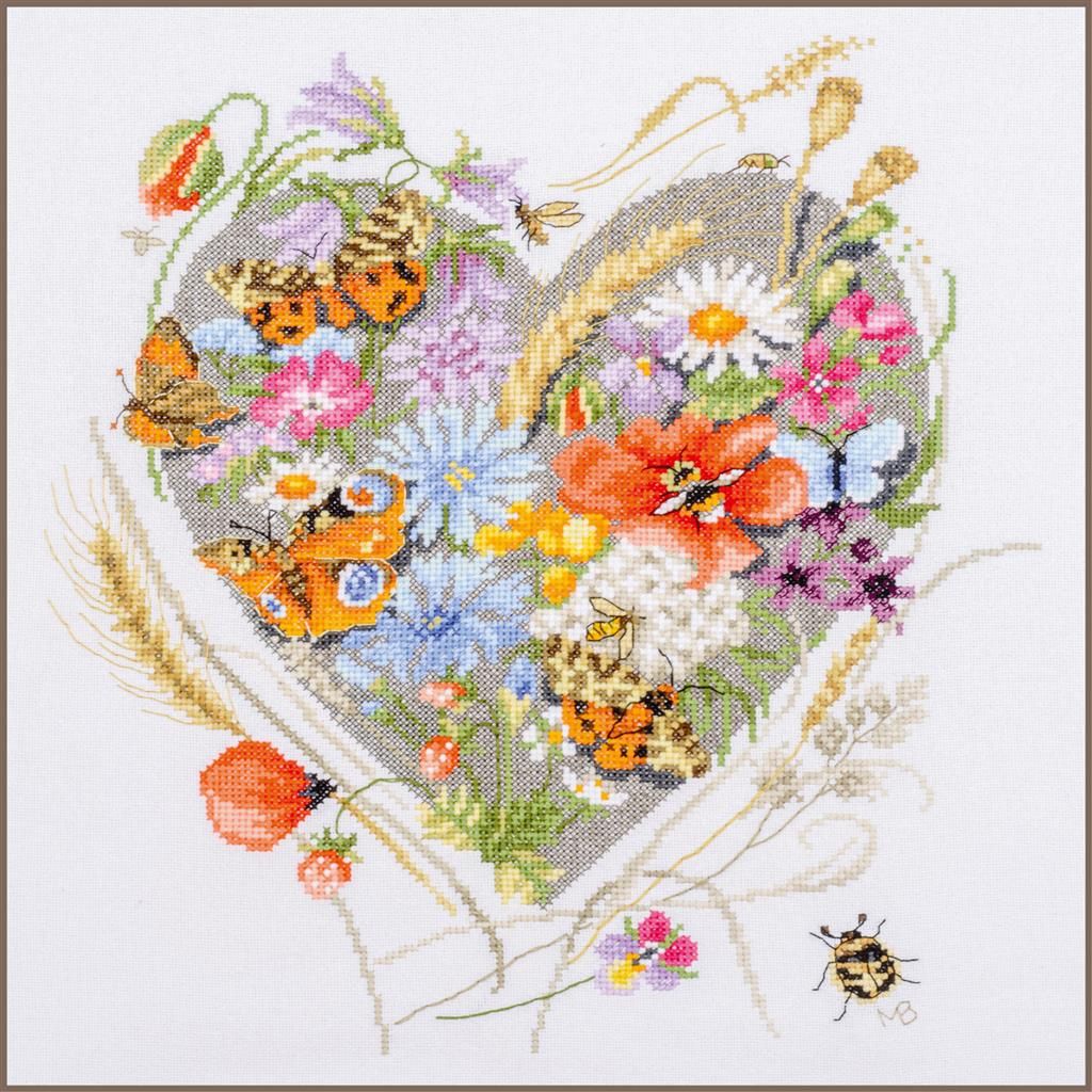 A heart of flowers by Lanarte 2025 Marjolein Bastin Collection Floral Counted Cross Stitch kit
