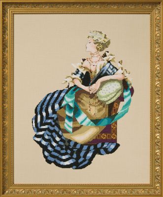 Portrait Of Lady M by Mirabilia Designs 2025 designer Nora Corbett Counted cross stitch pattern, Embellishment Pack