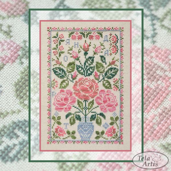 Rose tulip by Tela Artis Tree of life series Cross stitch embroidery kit