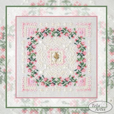 Rose marshmallow by Tela Artis Marshmallow series Cross and decorative stitches embroidery kit