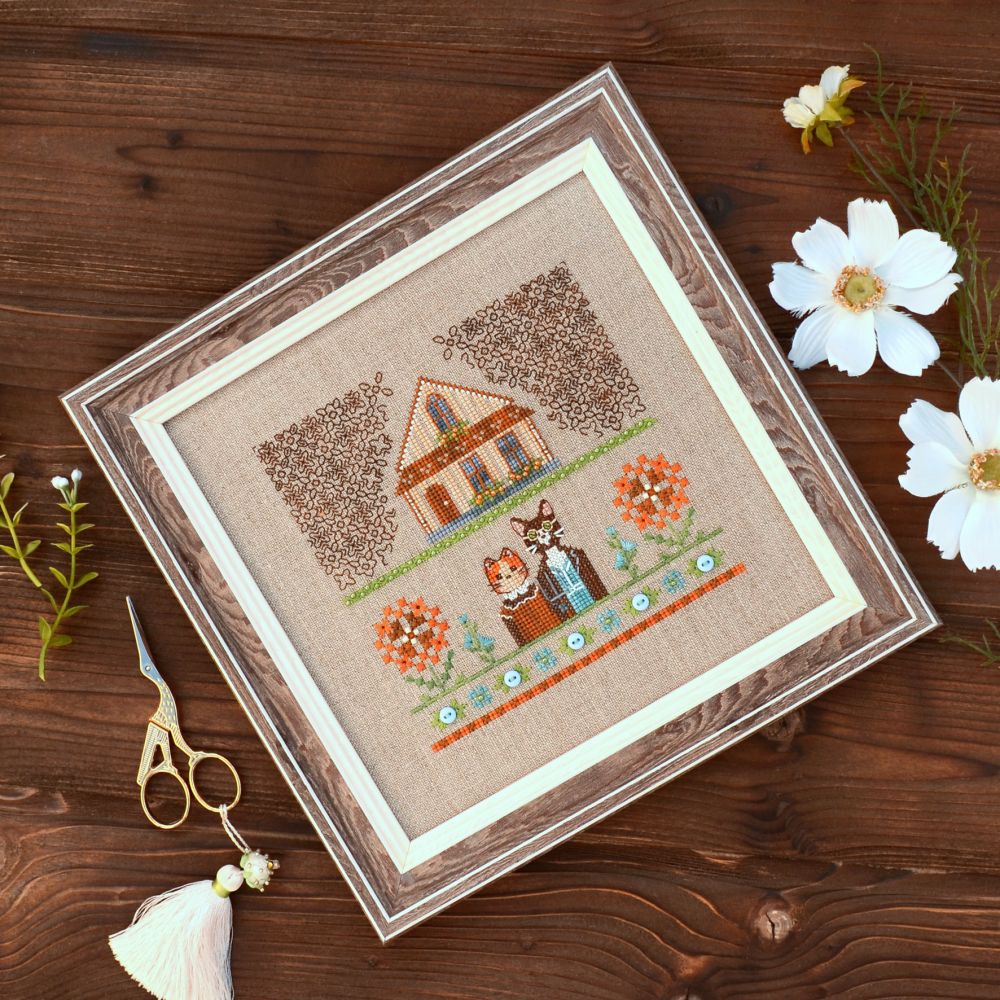 Feline Gothic by Tela Artis Farm Series Cross and decorative stitches embroidery kit