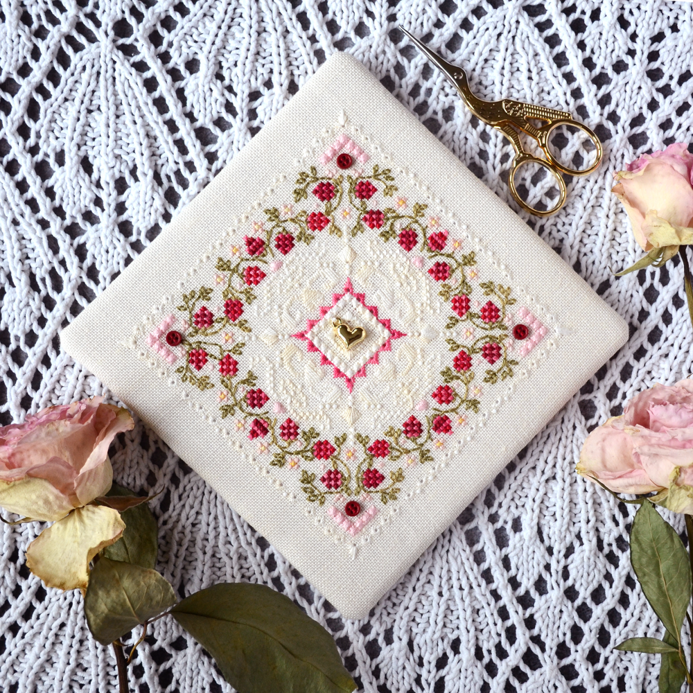Raspberry marshmallow by Tela Artis Marshmallow series Cross and decorative stitches embroidery kit
