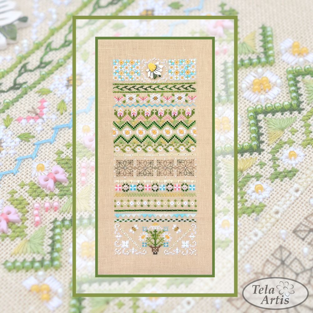 Chamomile by Tela Artis Banners Collection Cross and decorative stitches embroidery kit