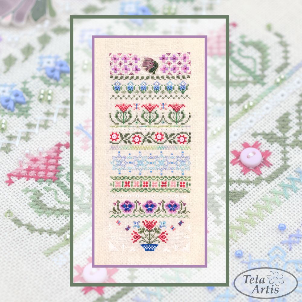 Spring stitches by Tela Artis Banners Collection Cross and decorative stitches embroidery kit
