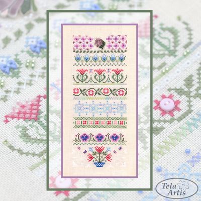 Spring stitches by Tela Artis Banners Collection Cross and decorative stitches embroidery kit