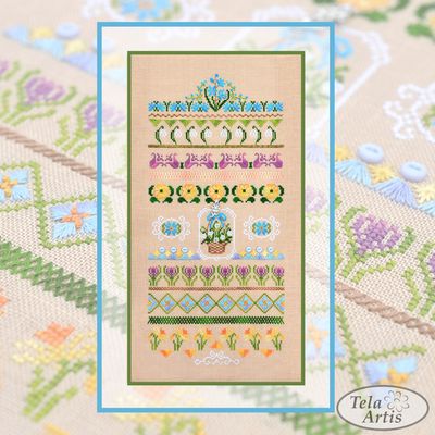 First flowers by Tela Artis Banners Collection Cross and decorative stitches embroidery kit