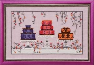 Garden Party Cakes by Nora Corbett 2012 (designer Mirabilia Designs) Counted cross stitch pattern and embellishment pack