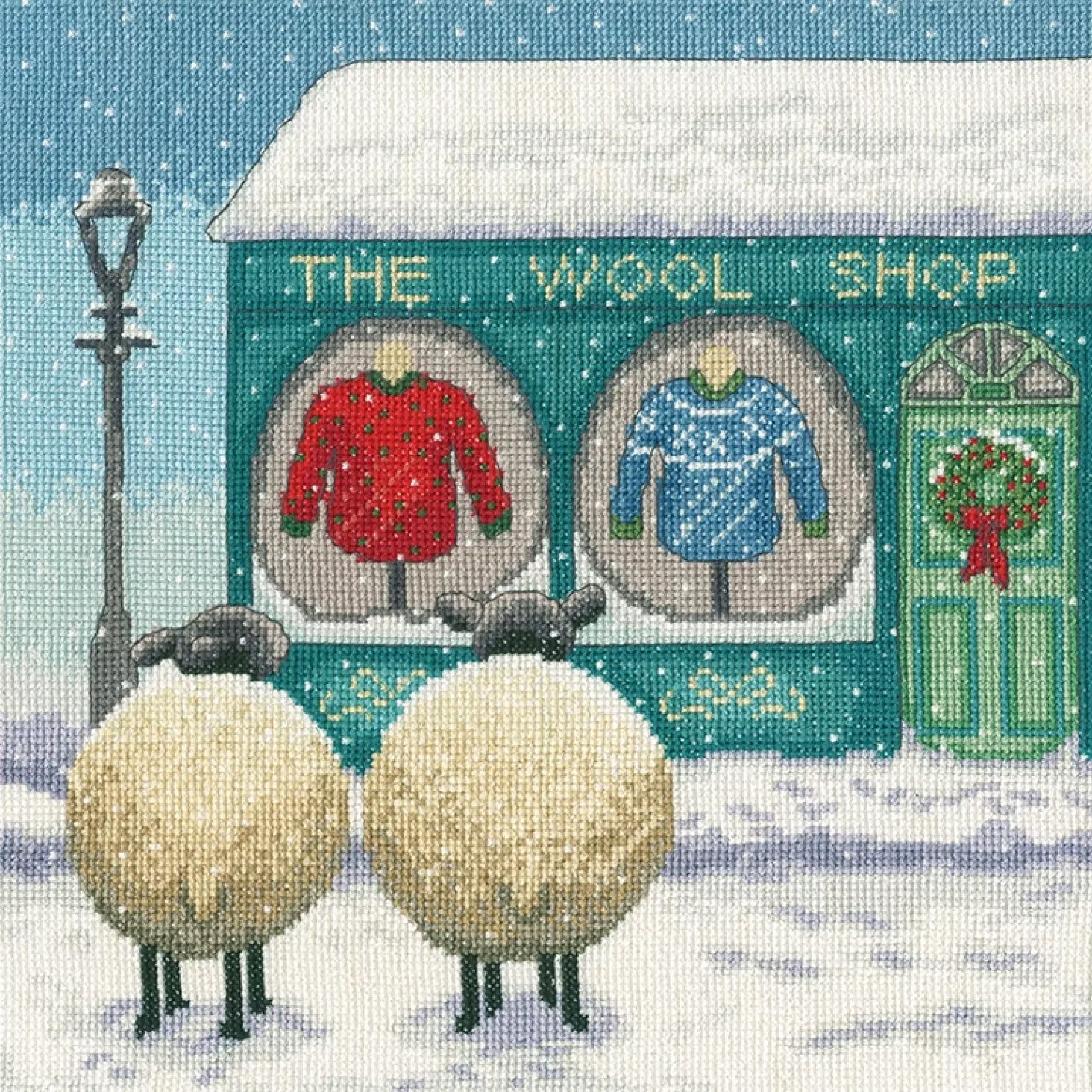 The Wool Shop by Bothy Threads 2025 Original artwork by Lucy Pittaway Bothy Threads Holiday Collection 2025 Counted Cross Stitch Kit