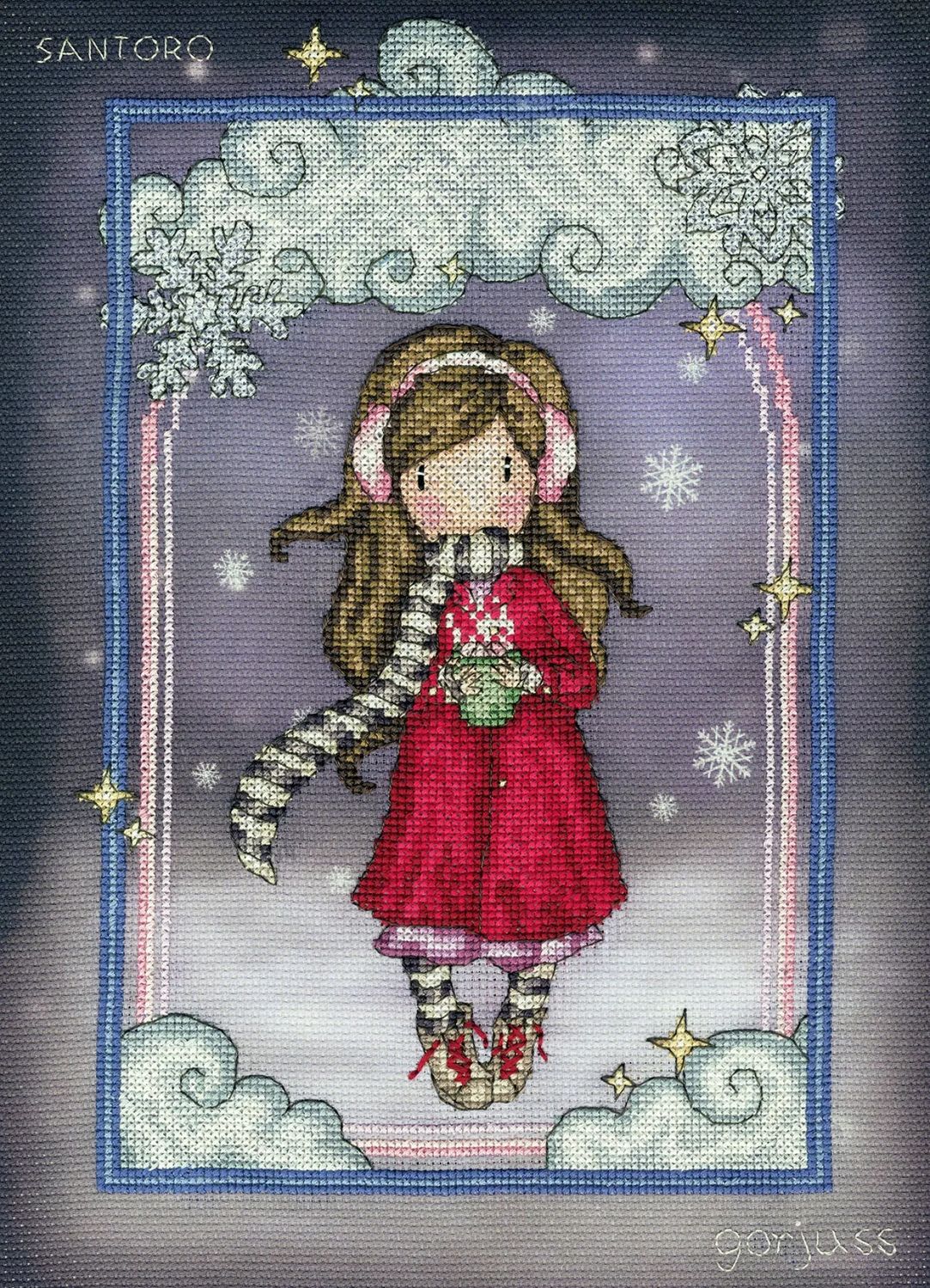 Snowflake Kisses by Bothy Threads 2025 Gorjuss Collection by Santoro London Cross Stitch Kit