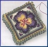 Pansy Petals Beaded Pin Pillows by Mill Hill Special Edition Kits 2003