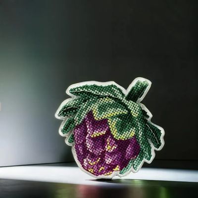 Artichoke by Wonderland Crafts Double-Sided Cross stitch kit on a plastic base with magnet